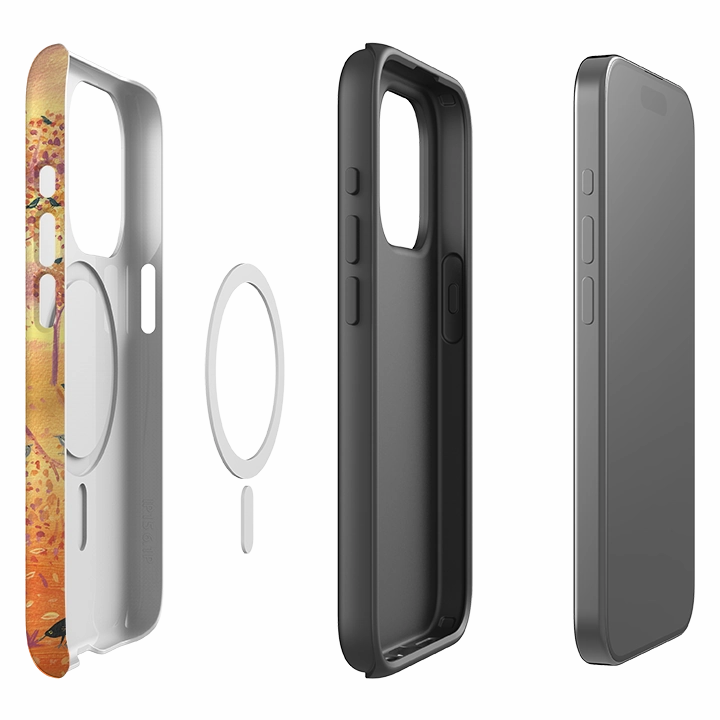 Scratch Resistant Protective Pattern Texture iPhone MagSafe Tough Case - Bird Watching By Mary Stubberfield