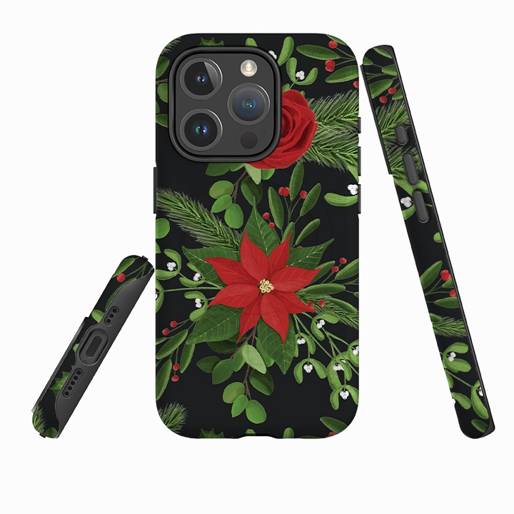 iPhone MagSafe Tough Case - Black White Plaid By Abby Jacobs Drop Defense Compact Pattern