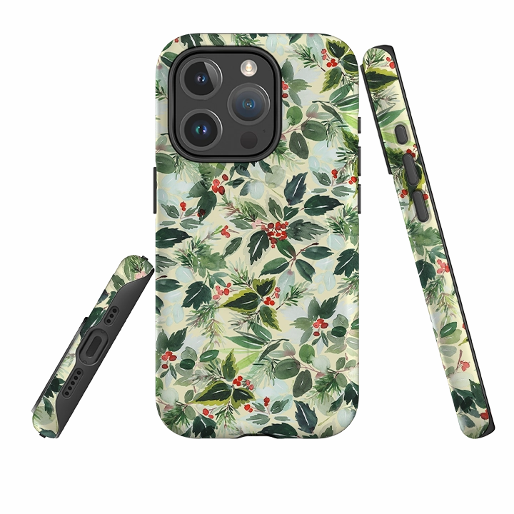 Durable Texture Grip Finish iPhone MagSafe Tough Case - Blossom For Xmas II