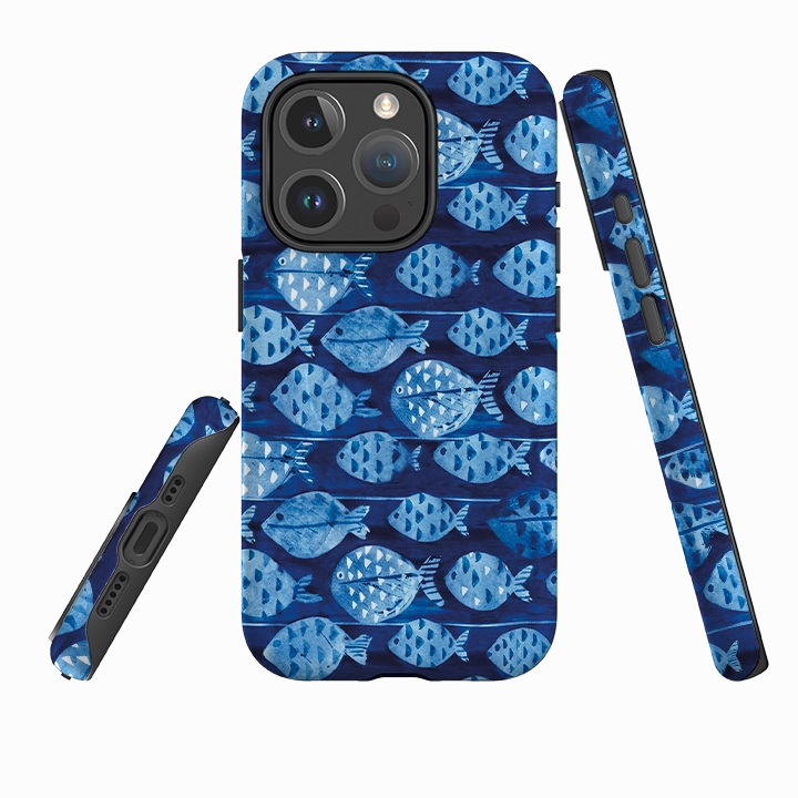 Edge Protection iPhone MagSafe Tough Case -  Blue Fish By Sarah Campbell