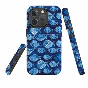 Soft Shape iPhone MagSafe Tough Case -  Blue Fish By Sarah Campbell