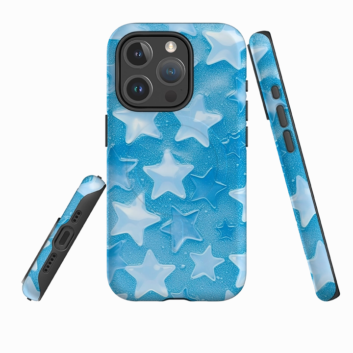 Rugged Frame iPhone MagSafe Tough Case - Blue Stars I