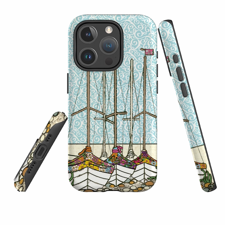 iPhone MagSafe Tough Case -  Boats At Rest By Amelia Bowman Scratch Proof Ergonomic Texture