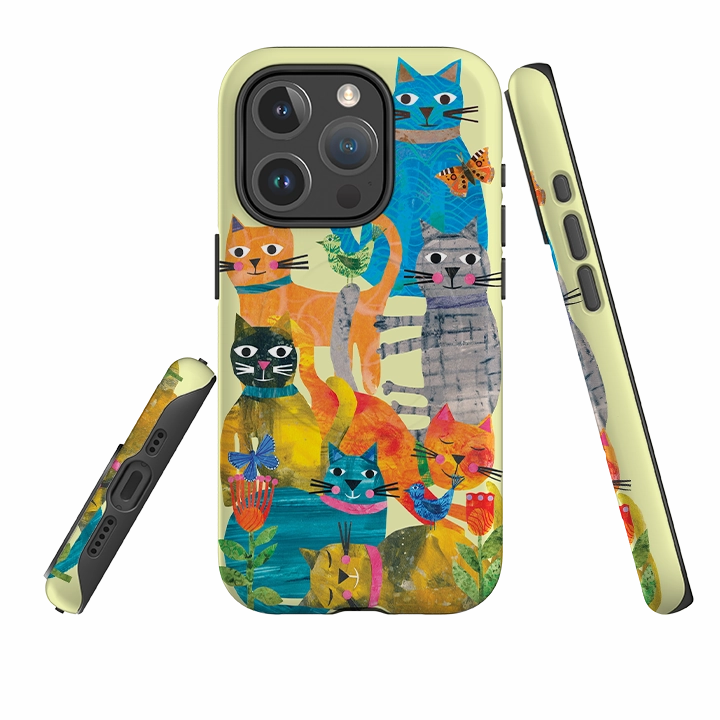 iPhone MagSafe Tough Case - Cat Party By Tracey English Transparent Edge Compact Style
