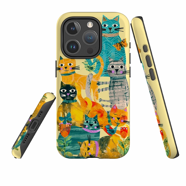 Soft Detail Layer iPhone MagSafe Tough Case - Cat Party III By Tracey English