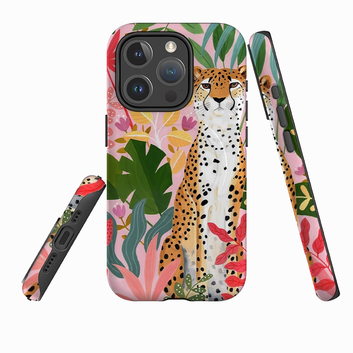 iPhone MagSafe Tough Case - Cheetah Jungle By Bex Parkin Modern Look Finish Luxury Texture Design