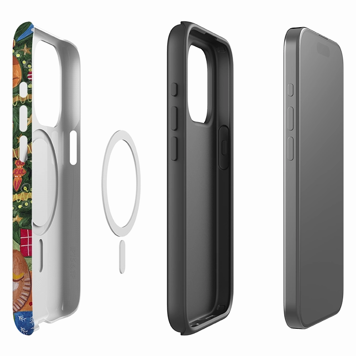 iPhone MagSafe Tough Case - Christmas Cats By Caroline Bonne Muller Soft Pattern Layer