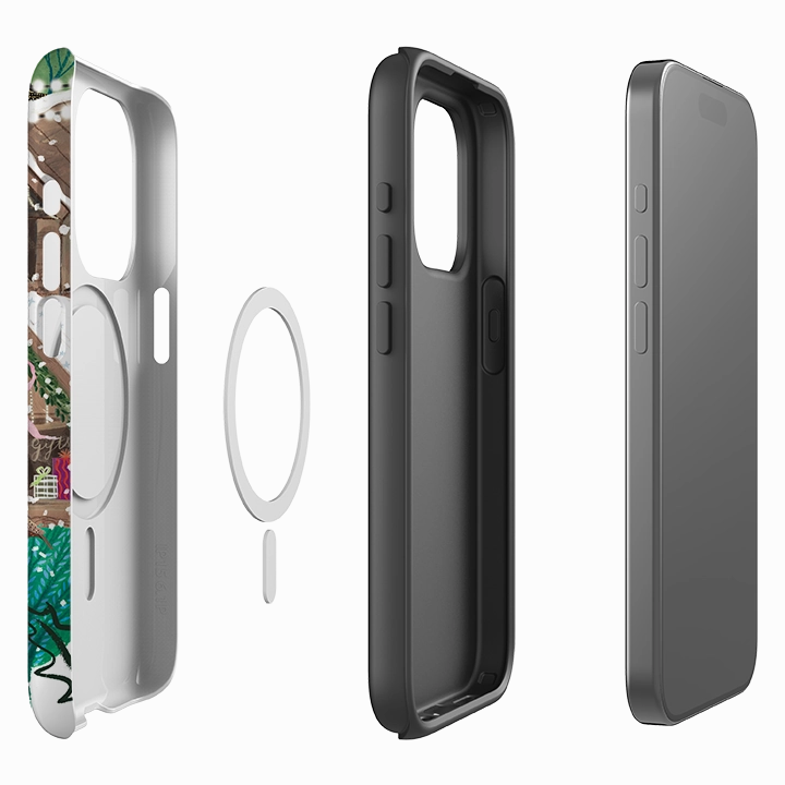 iPhone MagSafe Tough Case - Christmas Market Magic By Emma Frances Grant Stylish Detail Layer TPU Material