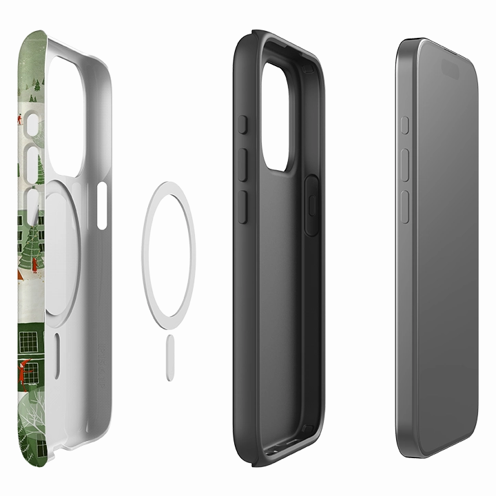 Protective Touch Stylish Layer Texture iPhone MagSafe Tough Case -  Christmas Town By Maja Lindberg