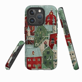 iPhone MagSafe Tough Case - City Winkles Red By Maja Lindberg Pocket Ready Soft Grip Layer