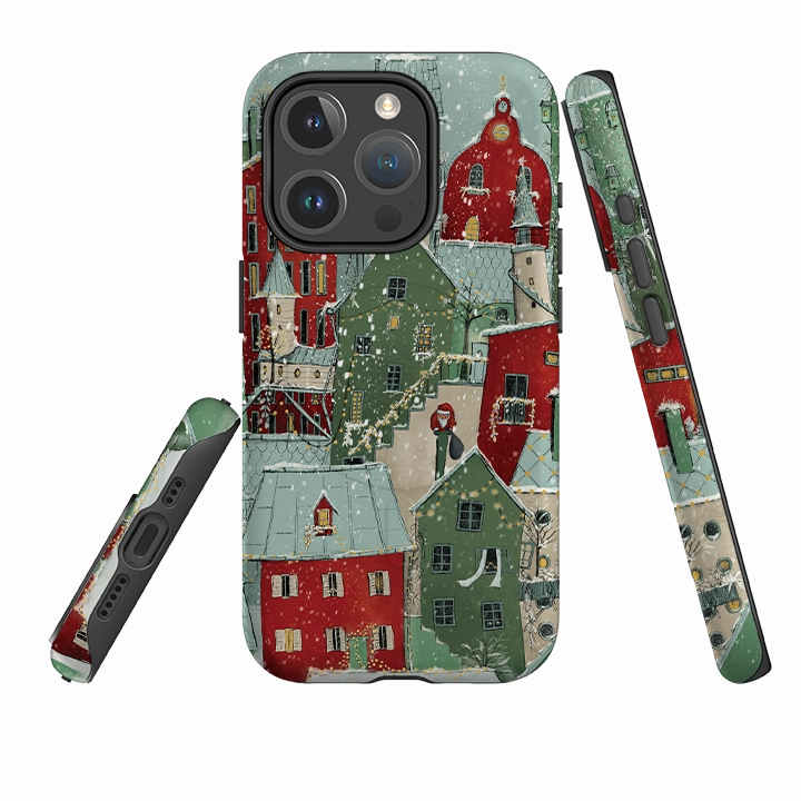 iPhone MagSafe Tough Case - City Winkles Red By Maja Lindberg Pocket Ready Soft Grip Layer