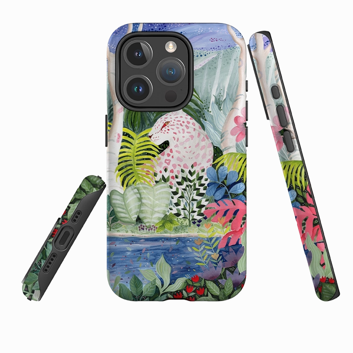 Compact Shape Edge Protection iPhone MagSafe Tough Case - Cosmic Leopard By Bex Parkin