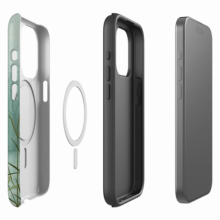 anti fingerprint Smooth Detail iPhone MagSafe Tough Case - Cranes By Maja Lindberg