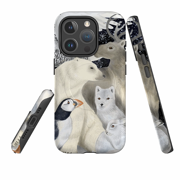Matte Surface Compact Frame iPhone MagSafe Tough Case -  Creatures Of The North By Bex Parkin
