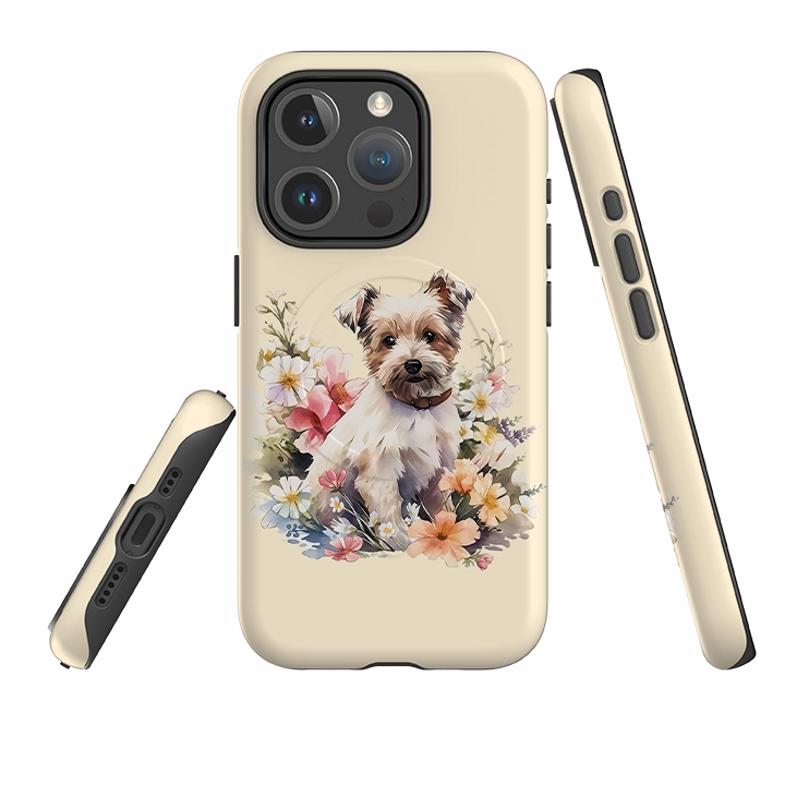 Vivid Texture Reusable Material iPhone MagSafe Tough Case - Cute Dog E