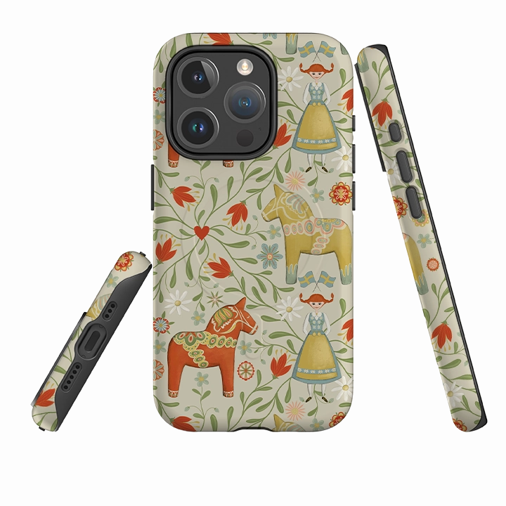 iPhone MagSafe Tough Case - Dala Horse By Maja Lindberg Refined Texture