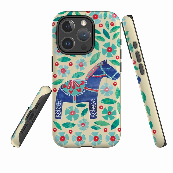 Durable Protection Layer iPhone MagSafe Tough Case -  Dala Horse By Tracey English