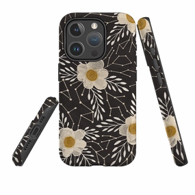 iPhone MagSafe Tough Case -  Delicate Floral Dark By Nina Pace Smooth Form