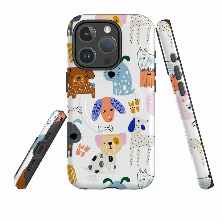 Minimal Pattern Soft Shield iPhone MagSafe Tough Case -  Dog Party