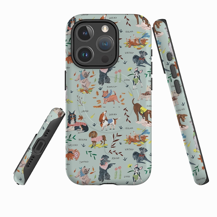 iPhone MagSafe Tough Case -  Dog Pattern II By Caroline Bonne Muller Soft Layer Classic Pattern