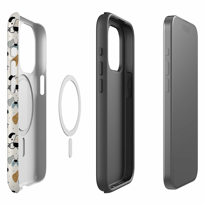 Soft Cushion Durable Build iPhone MagSafe Tough Case -  Dog Pattern Large