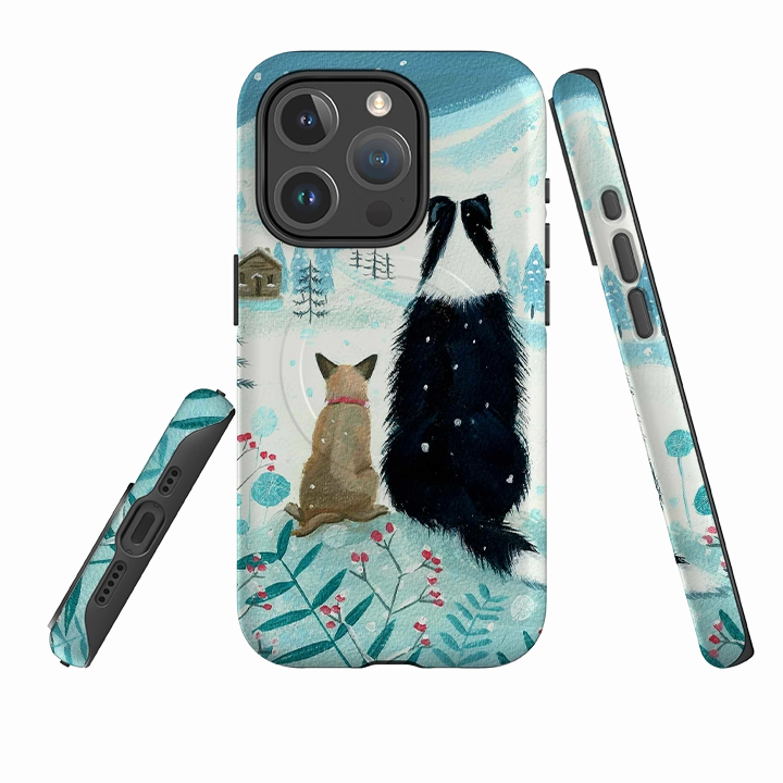 iPhone MagSafe Tough Case - Dogs Xmas By Mary Stubberfield Matte Texture Layer Modern Touch