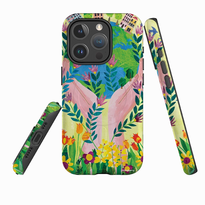 iPhone MagSafe Tough Case - Earth Day By Tracey English Soft Build Texture