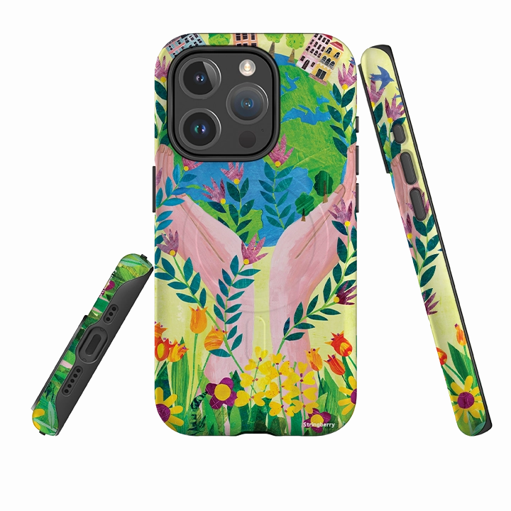 Smooth Protection iPhone MagSafe Tough Case - Earth Day By Tracey English