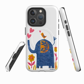 iPhone MagSafe Tough Case - Elephant In Love By Tracey English Modern Build Texture