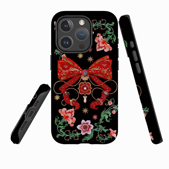 Premium Surface Texture Polished Layer iPhone MagSafe Tough Case - Five Gold Ring By Maria Matos