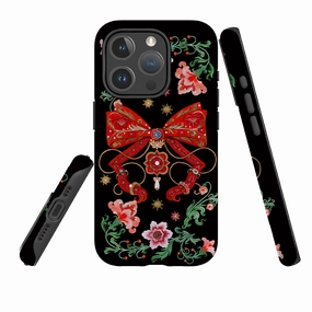 Premium Surface Texture Polished Layer iPhone MagSafe Tough Case - Five Gold Ring By Maria Matos