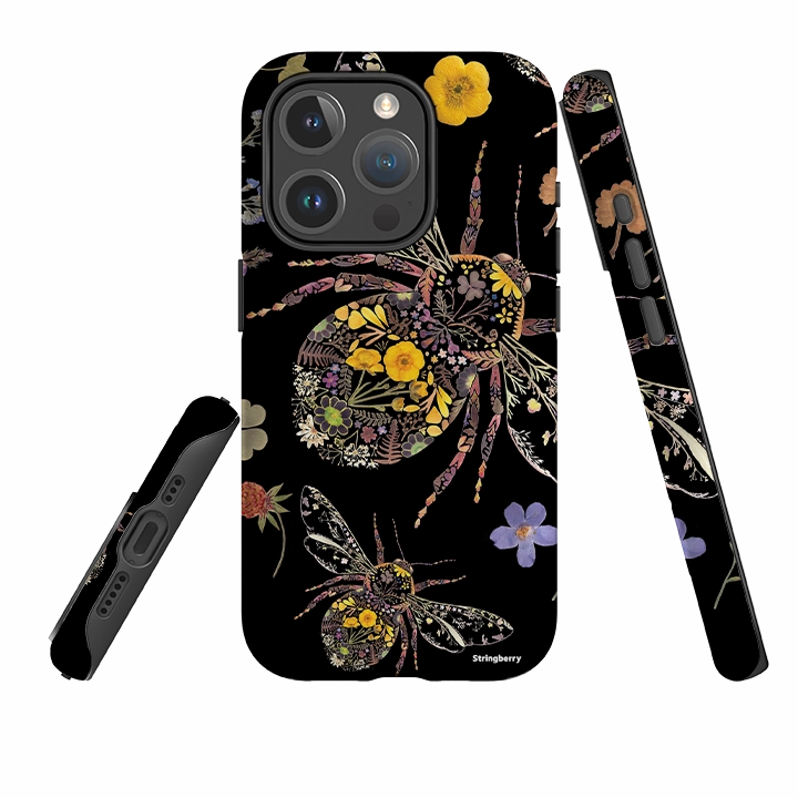 Refined Style iPhone MagSafe Tough Case -  Floral Bumble Bees By Helen Ahpornsiri