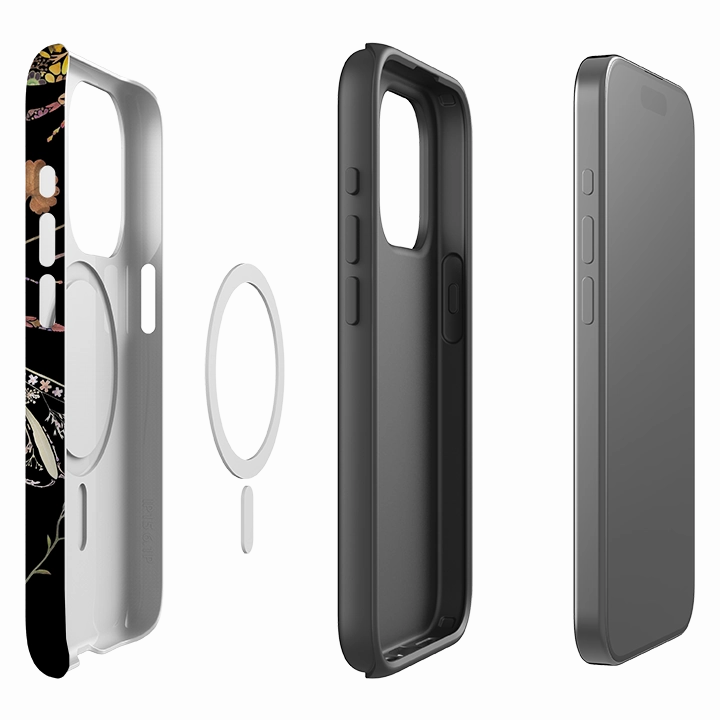 iPhone MagSafe Tough Case -  Floral Bumble Bees By Helen Ahpornsiri Matte Texture