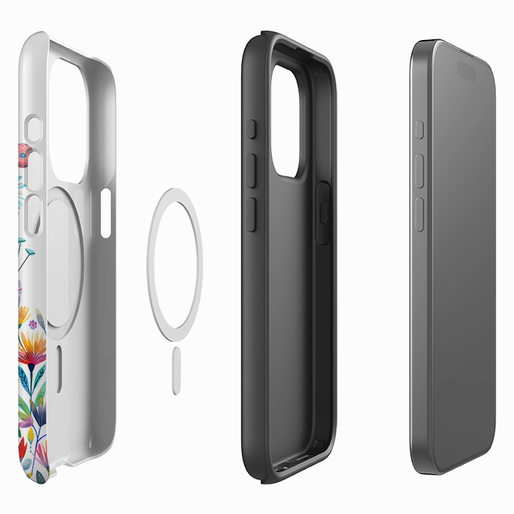 iPhone MagSafe Tough Case - Floral Sewing Machine Flexible Pattern Texture Matte Shield