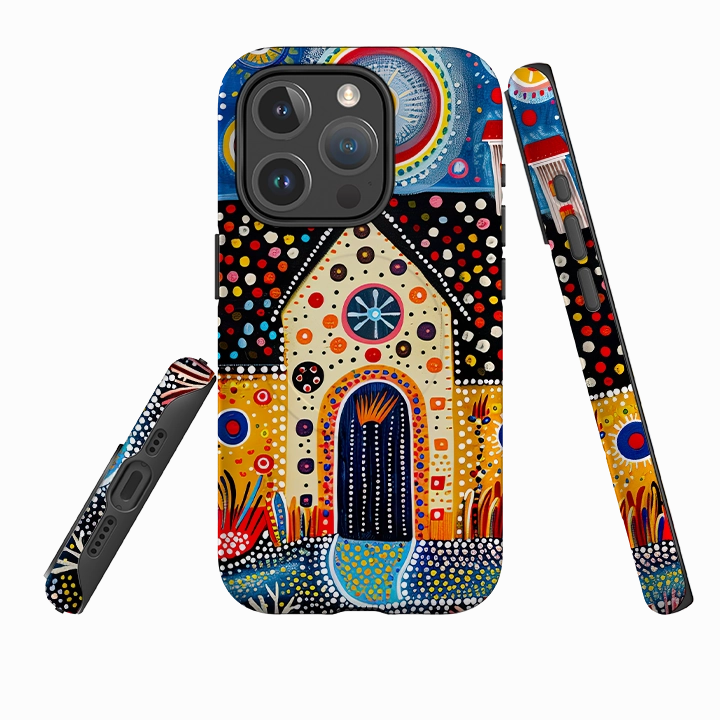 iPhone MagSafe Tough Case - Folk Art House IX Smooth Surface