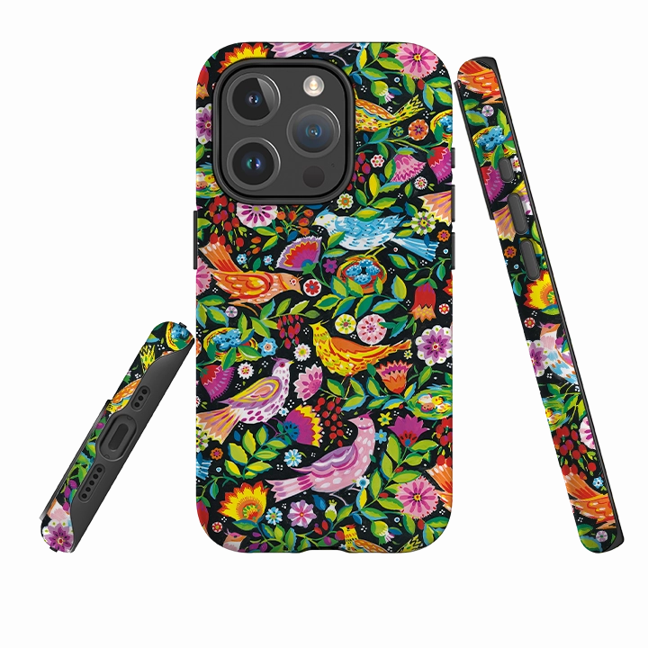 iPhone MagSafe Tough Case -  Folk Birds By Sarah Campbell Full Coverage Grip Texture