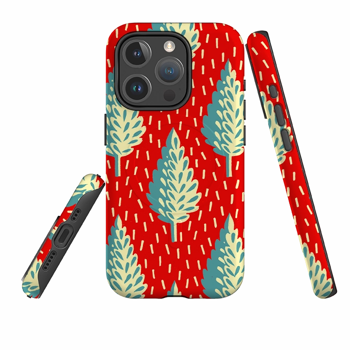 Minimal Texture iPhone MagSafe Tough Case - Forest By Cressida Bell