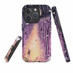 Flexible Protection iPhone MagSafe Tough Case - Forest Cat By Mary Stubberfield