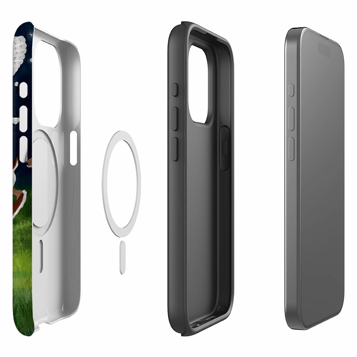 Stylish Layer Texture Durable Edge Layer iPhone MagSafe Tough Case - Green Forest By Bex Parkin