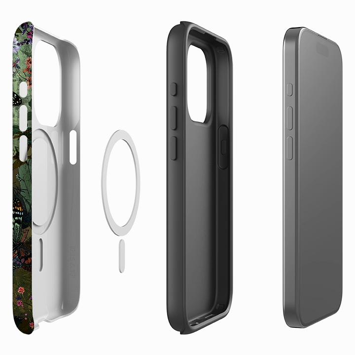 iPhone MagSafe Tough Case - Green Vyne Butterflies Precision Cutouts