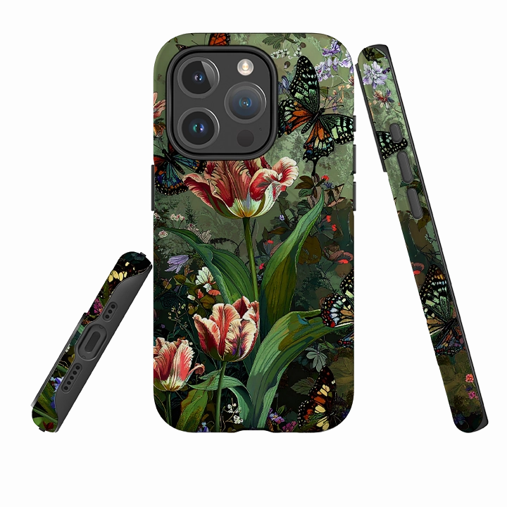 Durable Detail Ultra light iPhone MagSafe Tough Case - Green Vyne Butterflies