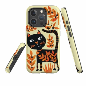 iPhone MagSafe Tough Case - Halloween Folk Cat By Tracey English Shock Cushion Gloss Touch