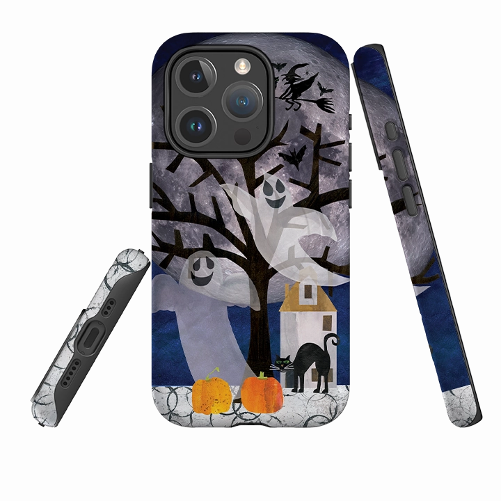 Protective Design Texture iPhone MagSafe Tough Case - Halloween Moon By Tracey English