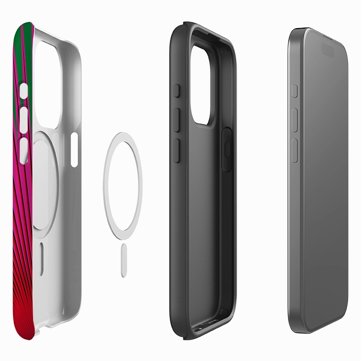 Smooth Coating Comfort Texture iPhone MagSafe Tough Case - Halos Cactus By Kitty Joseph