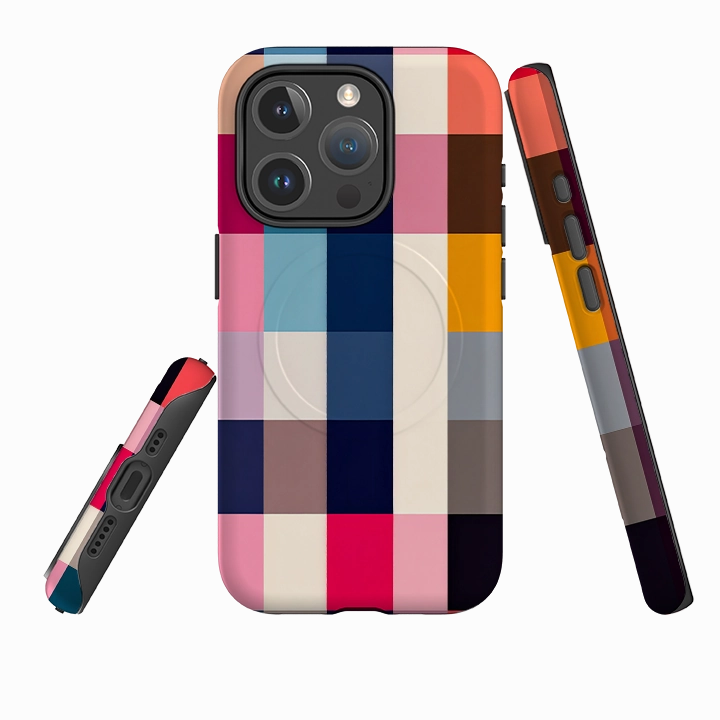 iPhone MagSafe Tough Case - Harbour Gingham Premium Texture Layer Luxury Finish