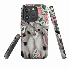Polished Texture Design iPhone MagSafe Tough Case -  Hares and Peonies By Catherine Rowe