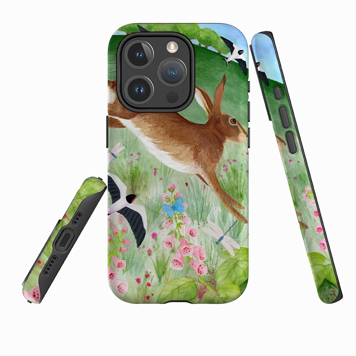 iPhone MagSafe Tough Case - Hares and Swallows By Bex Parkin Vivid Texture Premium Surface
