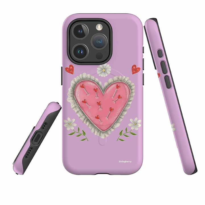 iPhone MagSafe Tough Case -  Heart Pin Cushion By Catherine Rowe Gift Choice Stylish Form