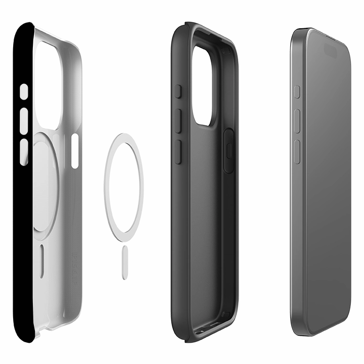 iPhone MagSafe Tough Case -  Hearts Black Comfort Detail Elegant Edge