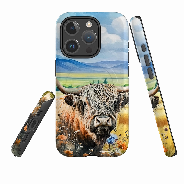 Soft Surface Layer iPhone MagSafe Tough Case - Highland Cow V